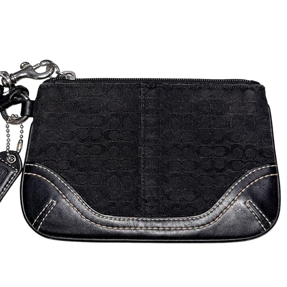 Coach Black Mini Monogrammed Wristlet - Picture 4 of 5